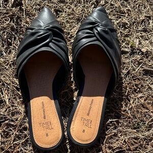 Time and Tru Women's Black Knotted Mules